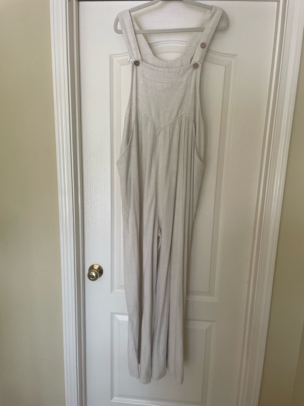 1.4.3. Story by Line Up Cream Linen Textured Jumpsuit- EUC - Picture 8 of 12